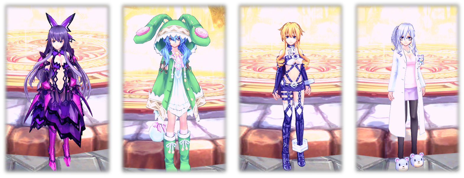 コラボキャラ4体並ぶ幻想神域の場面