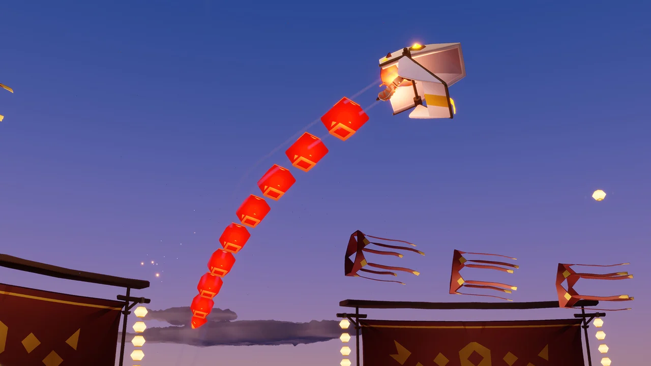 空を舞う紅いランタン列