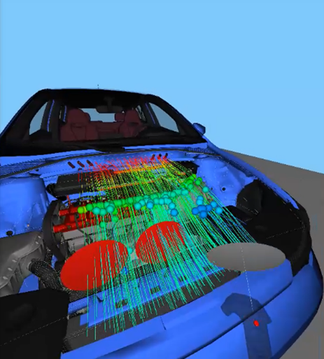 VR内の車のエンジン解析表示