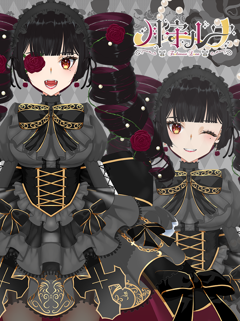 黒い衣装のキャラクター詳細デザイン