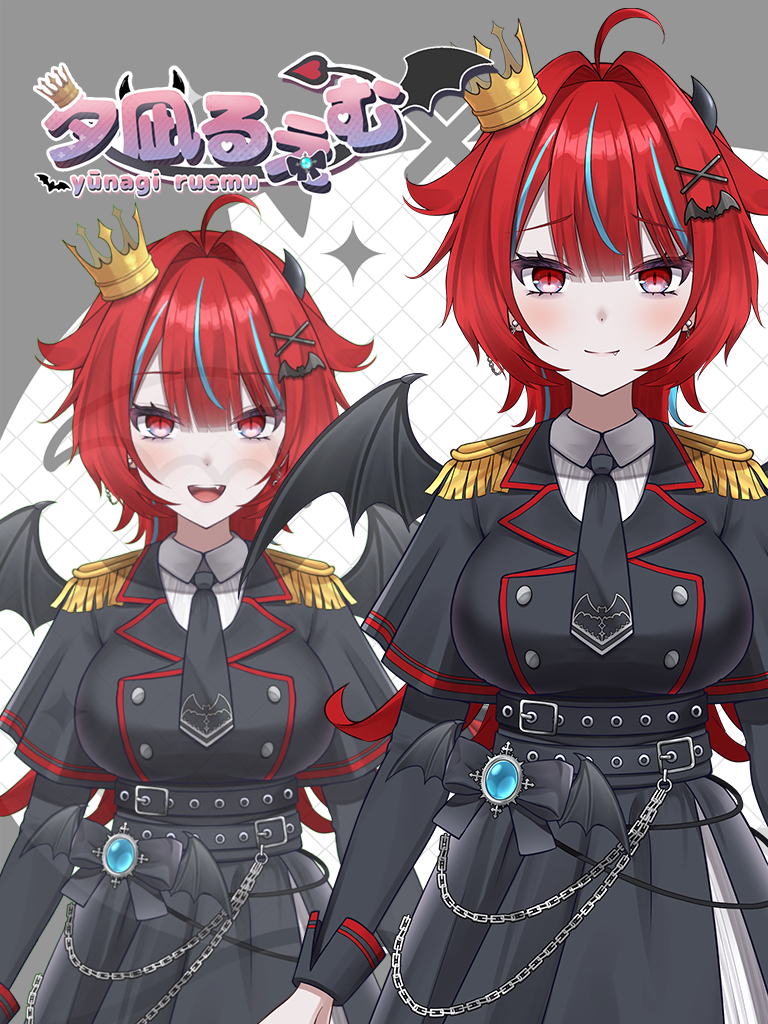 赤い髪のキャラクターデザイン