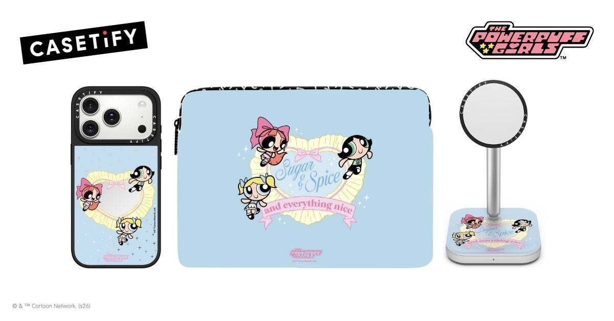 パワーパフガールズのノート型ケースとスタンド