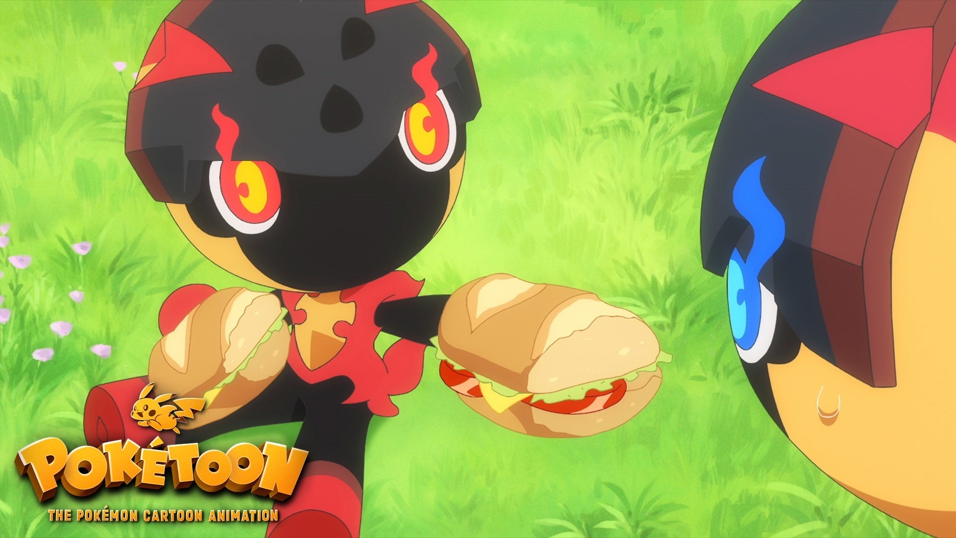 ポケトゥーンのサンドイッチシーン
