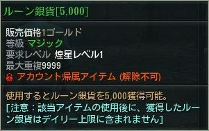 ルーン銀貨5000取得アイテム説明