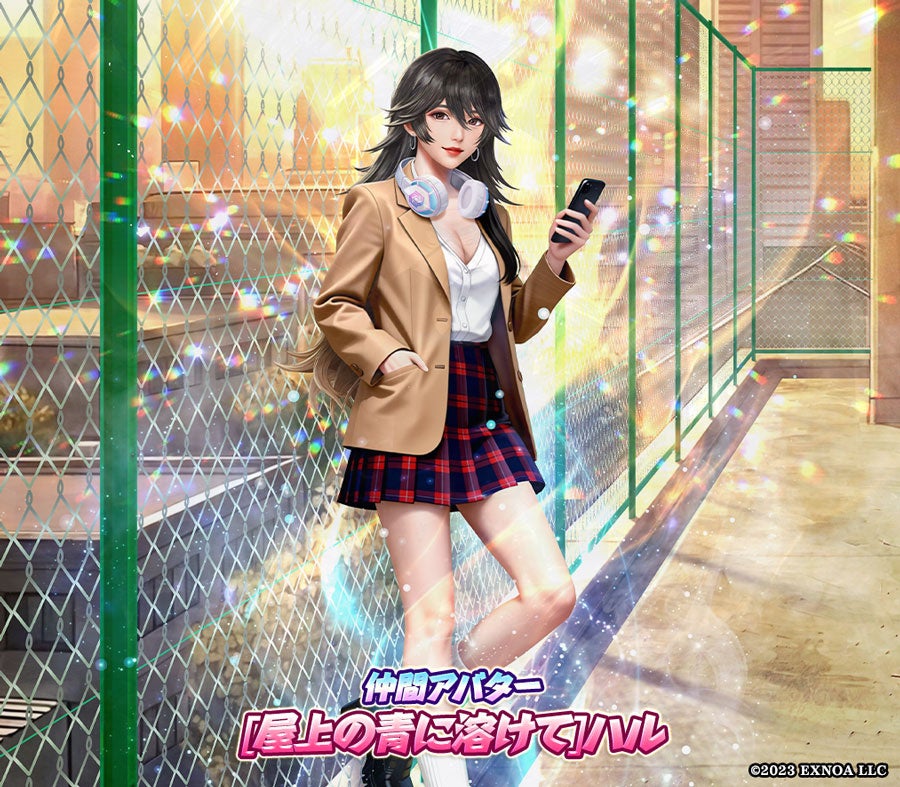 スマホを持つ女性キャラクター