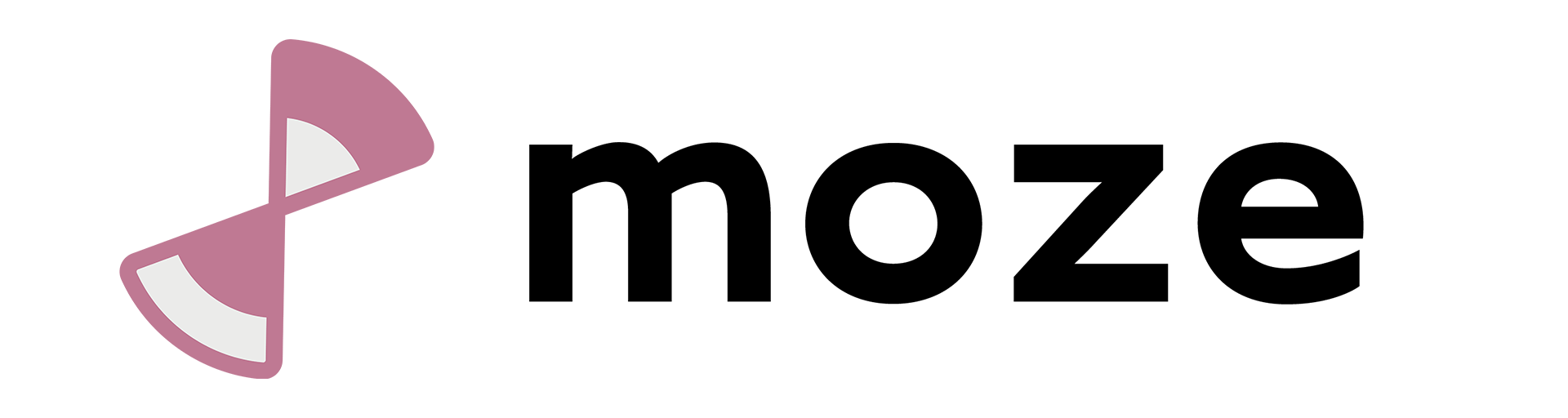 Mozeロゴが黒い背景に配置