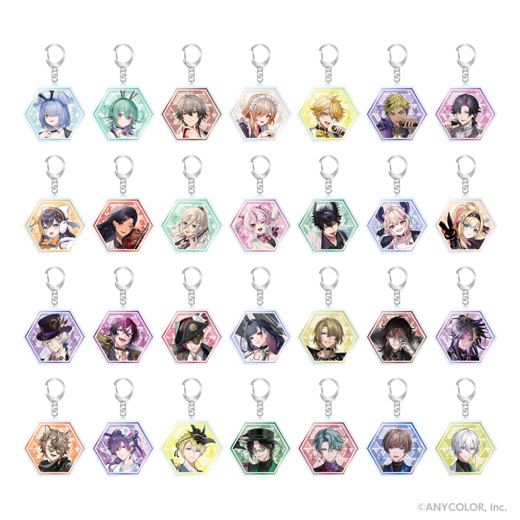 六角形キーホルダーコレクション