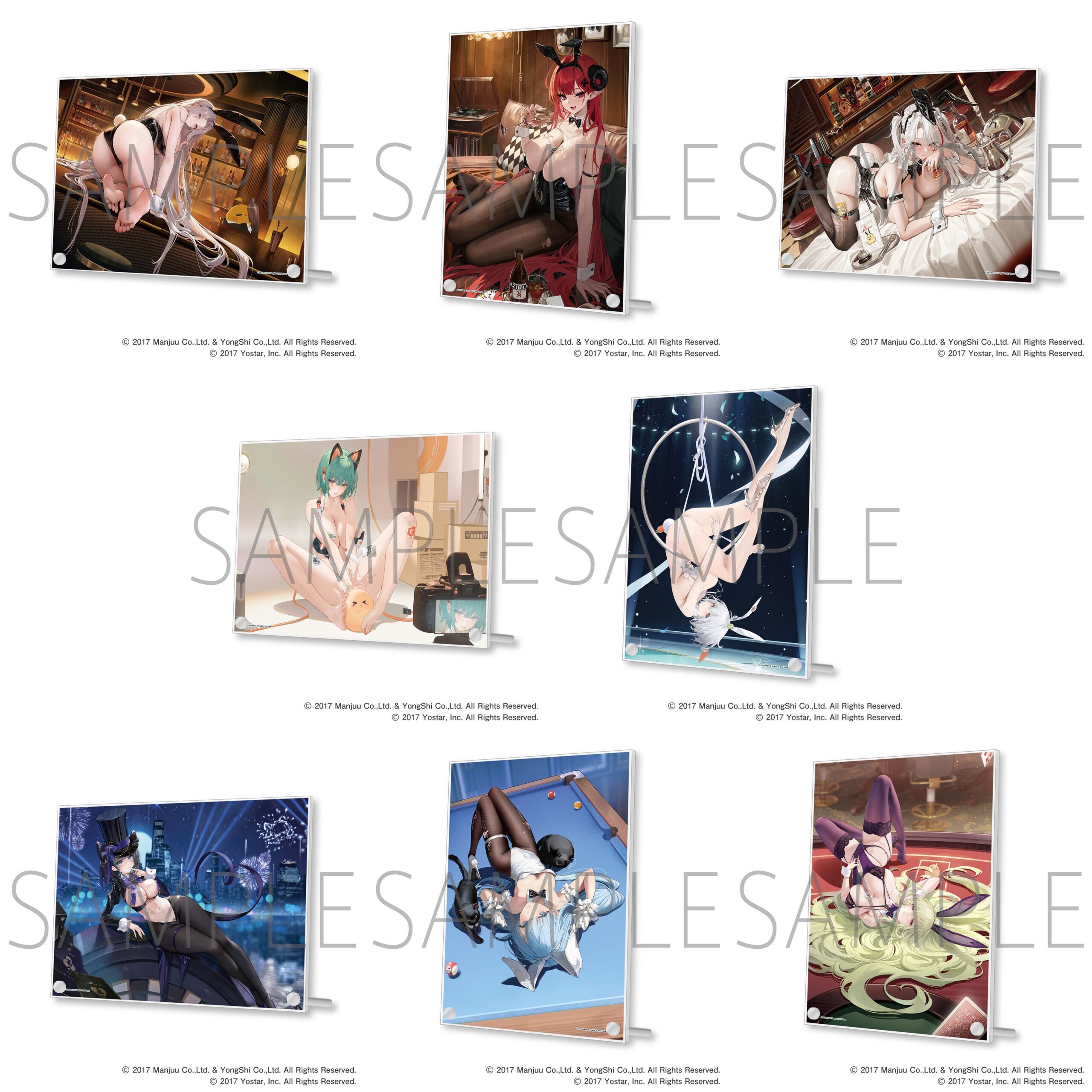 セクシーなバニーガールのアクリルアート各種