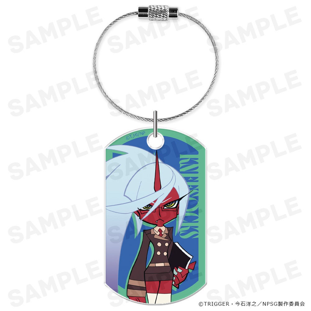 赤い角のキャラクターのキーホルダー