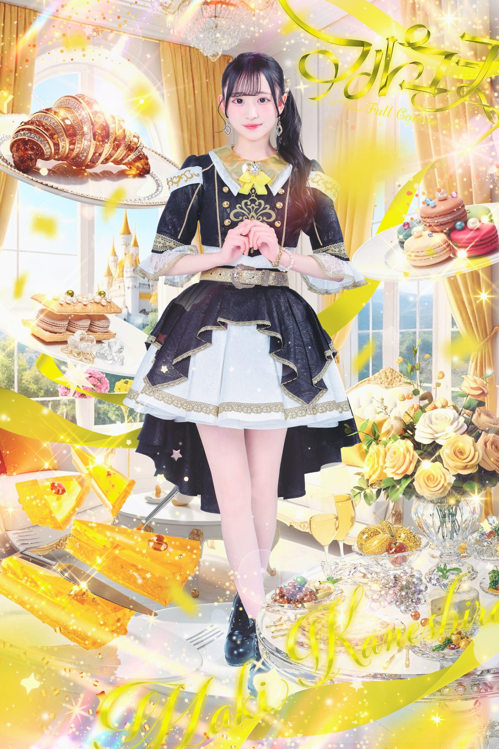 豪華スイーツとアイドルの組み合わせ