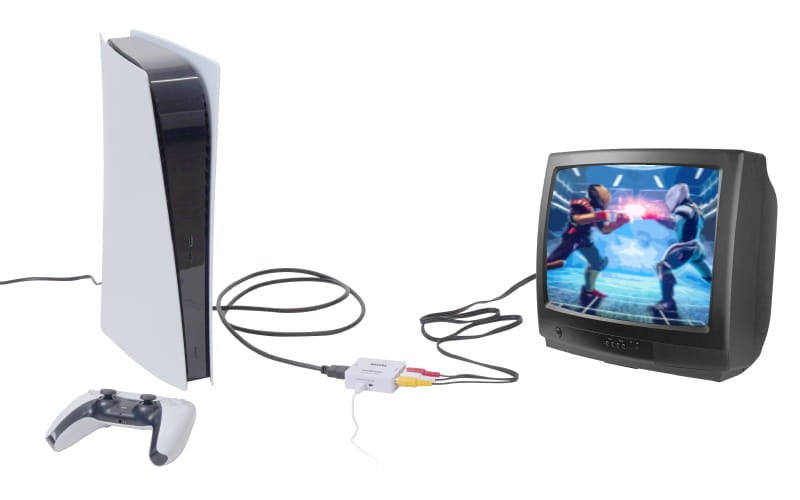 最新ゲーム機とブラウン管テレビの接続例