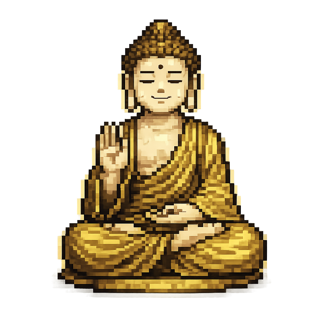 ピクセルアートの瞑想中の仏陀