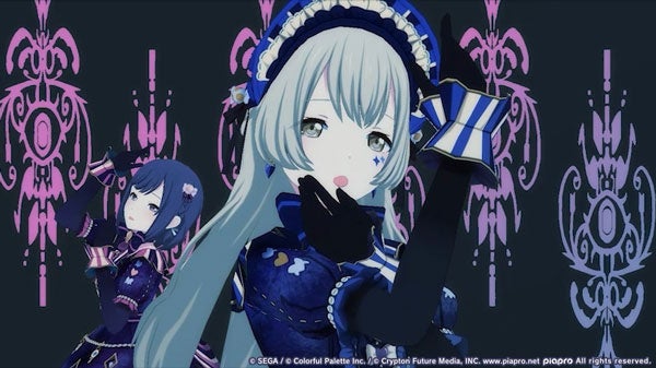 ステージ衣装のキャラクターのポーズ