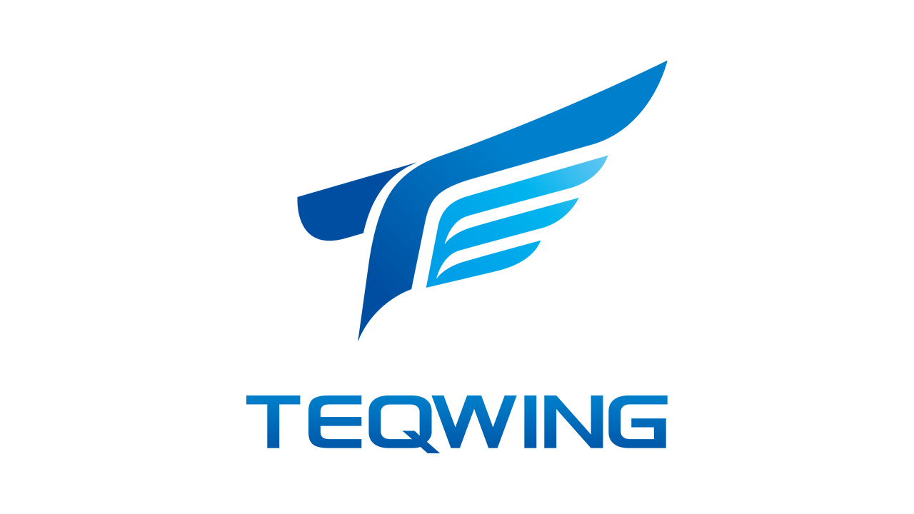 TEQWINGの青い翼ロゴデザイン