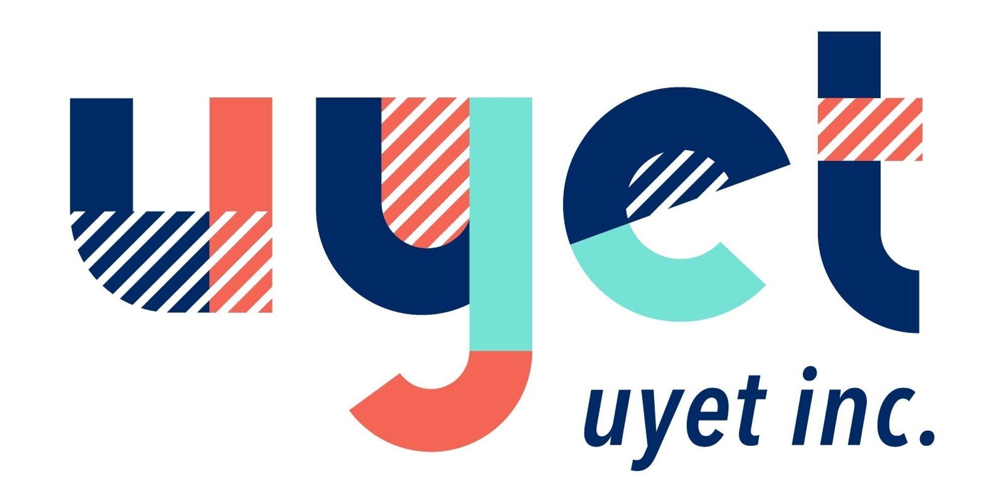 カラフルなデザインのuyet inc.のロゴ