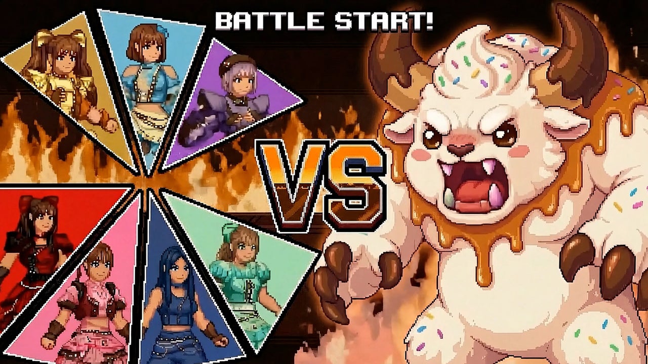 ゲームキャラの対決シーン、スリル満点