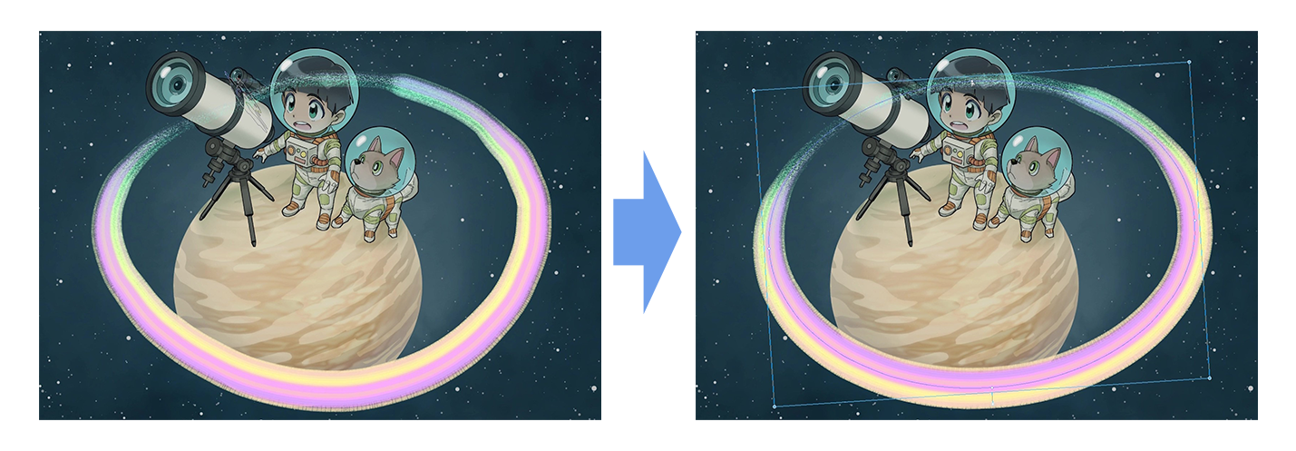 スマートシェイプ機能の前後比較