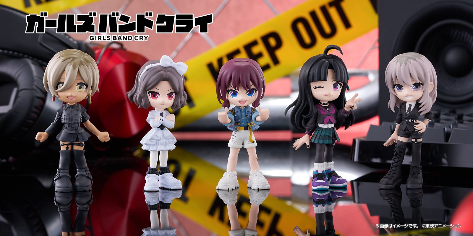 ガールズバンドクライのキャラクターフィギュア5体
