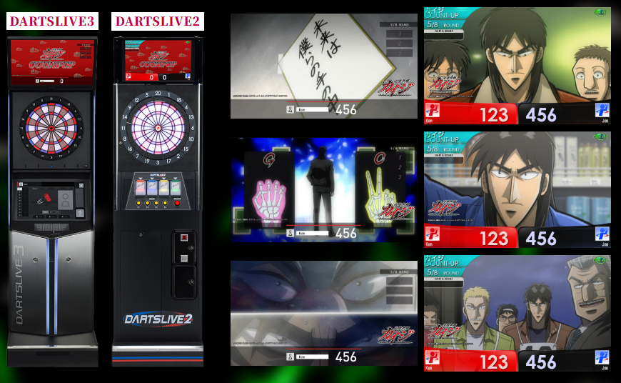 ダーツマシンとカイジの画面表示