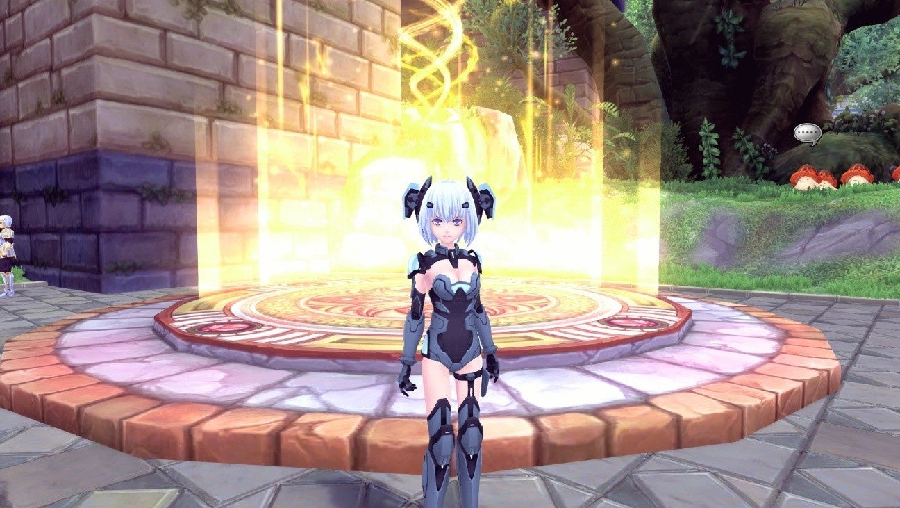 近未来的な服装のキャラと幻想神域