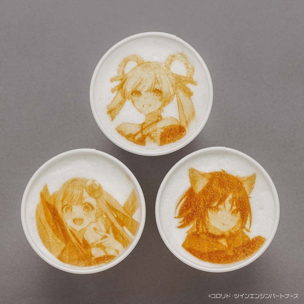 キャラクターのラテアートが施された飲み物