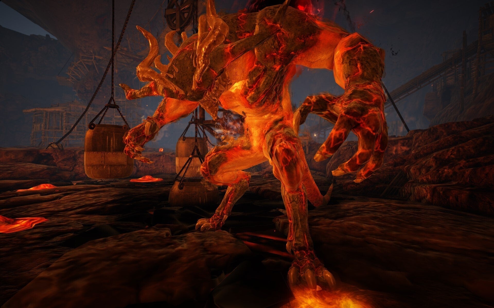 灼熱の洞窟に潜む火の怪物