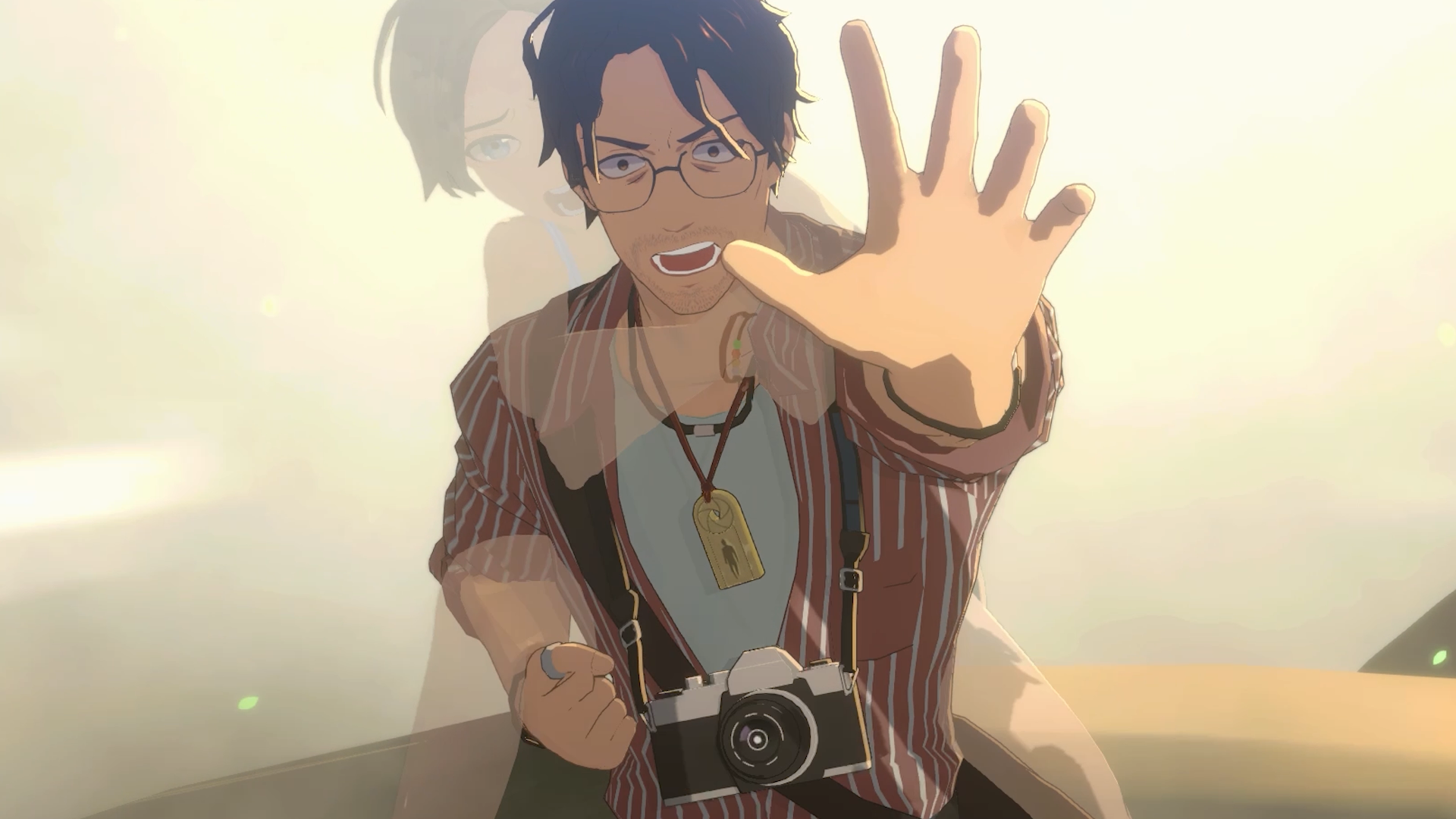 二人のキャラクターが向かい合うシーン