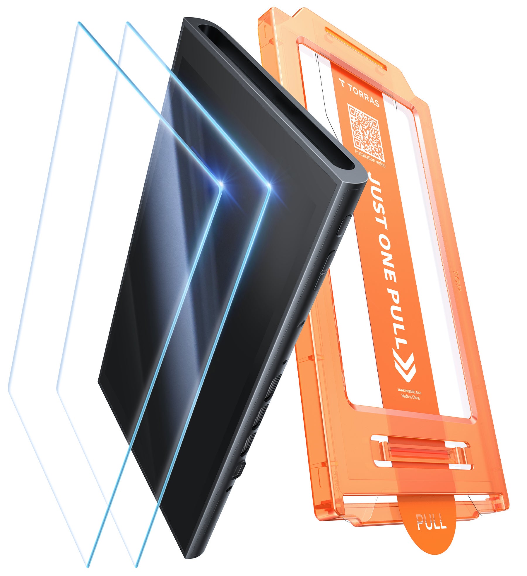 TORRAS GlassGo Ultraの保護フィルムと取り付けツール