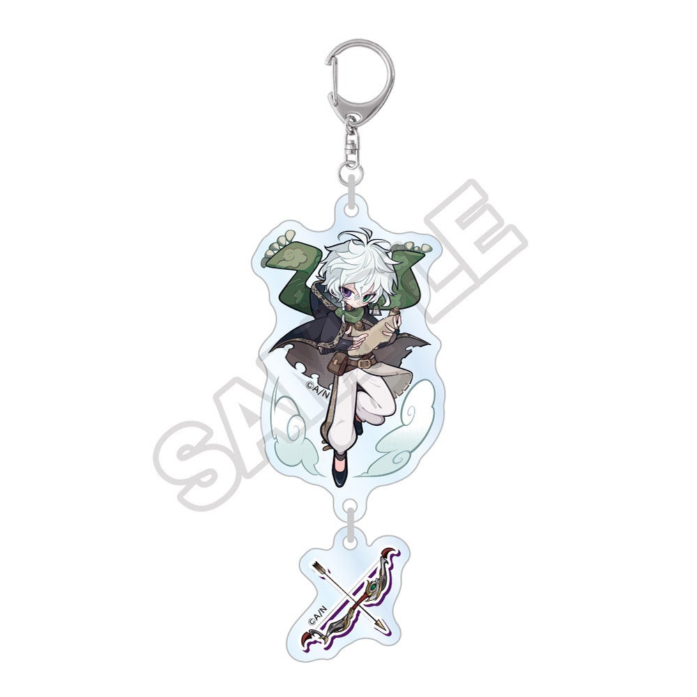 白髪キャラのアクリルキーホルダー