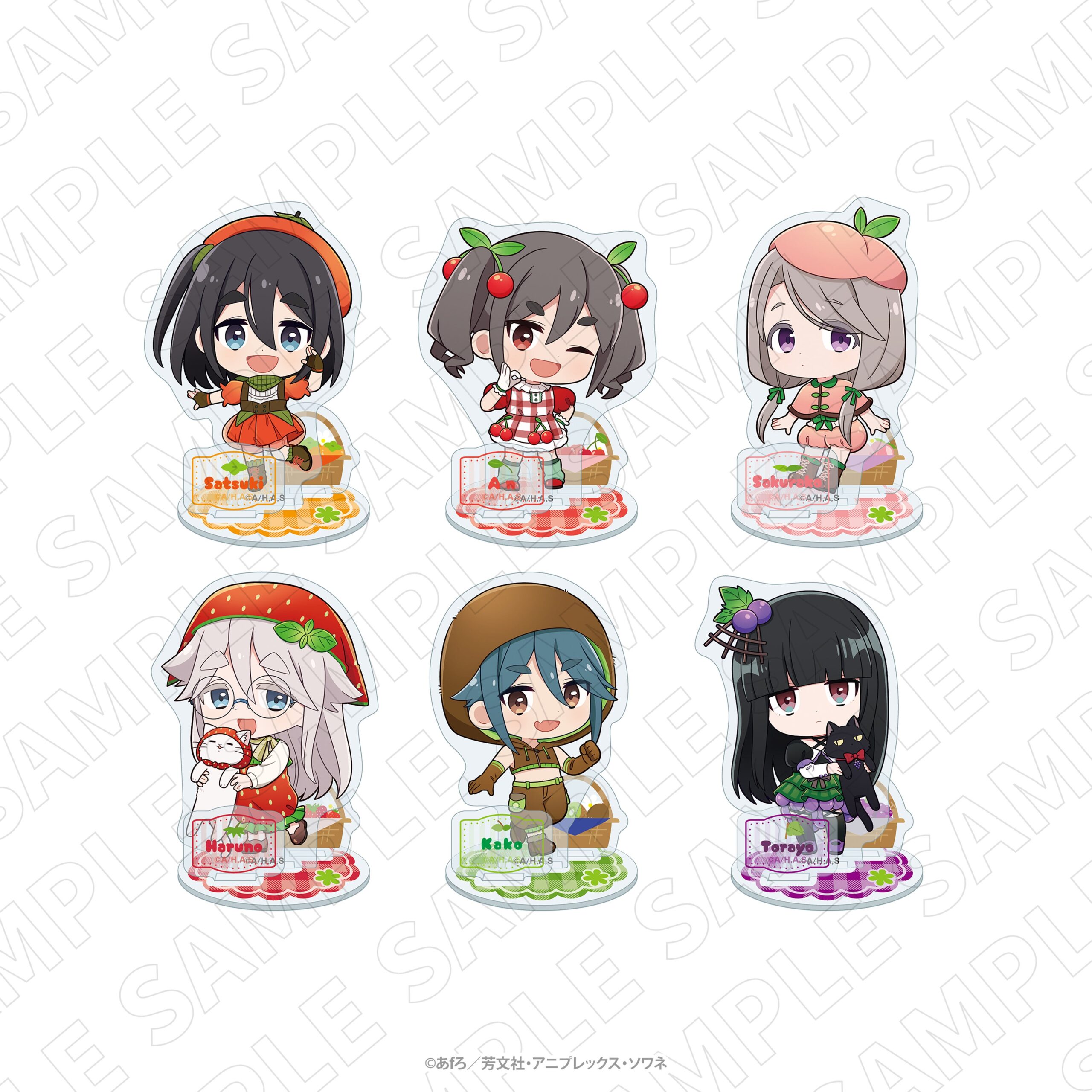 フルーツキャラのアクリルスタンド