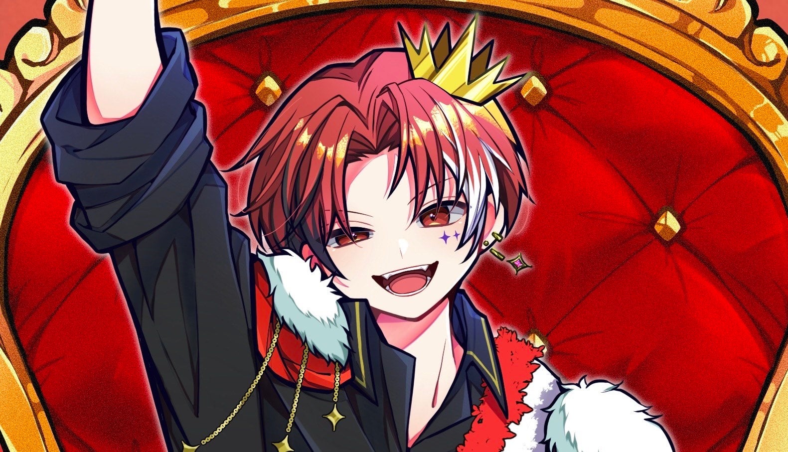 王冠を被ったキャラクターの笑顔