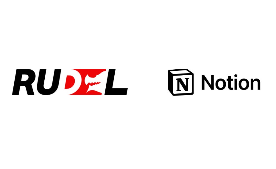 ルーデルとNotionのロゴ
