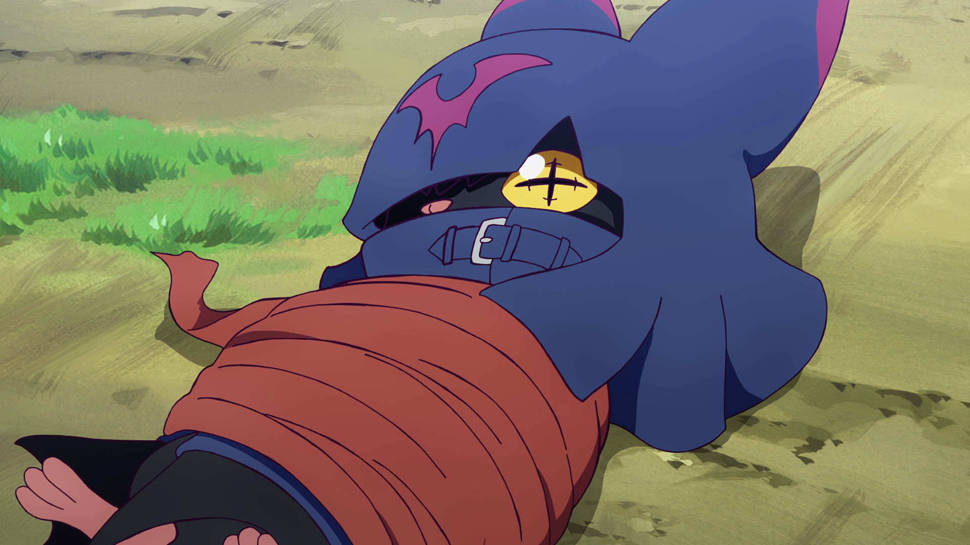 うつ伏せで休むデジモン