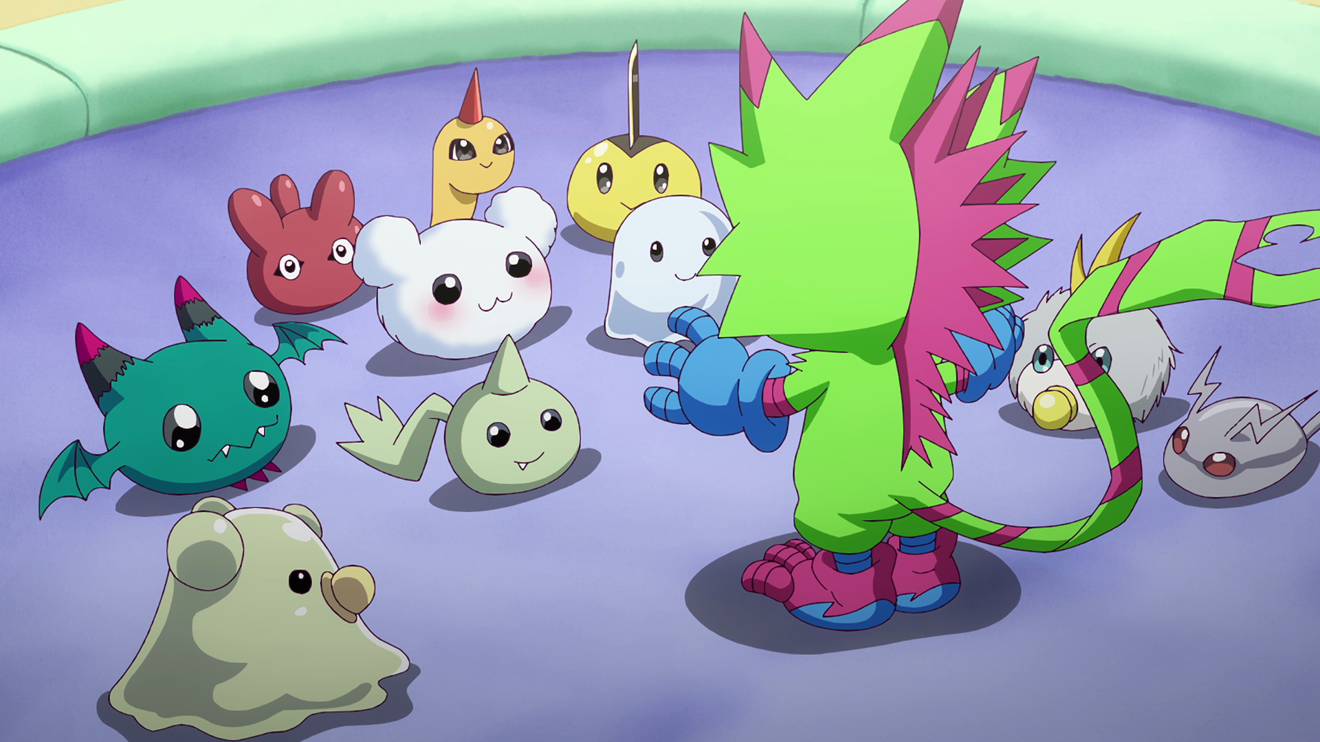 集まるデジモン赤ちゃんたち