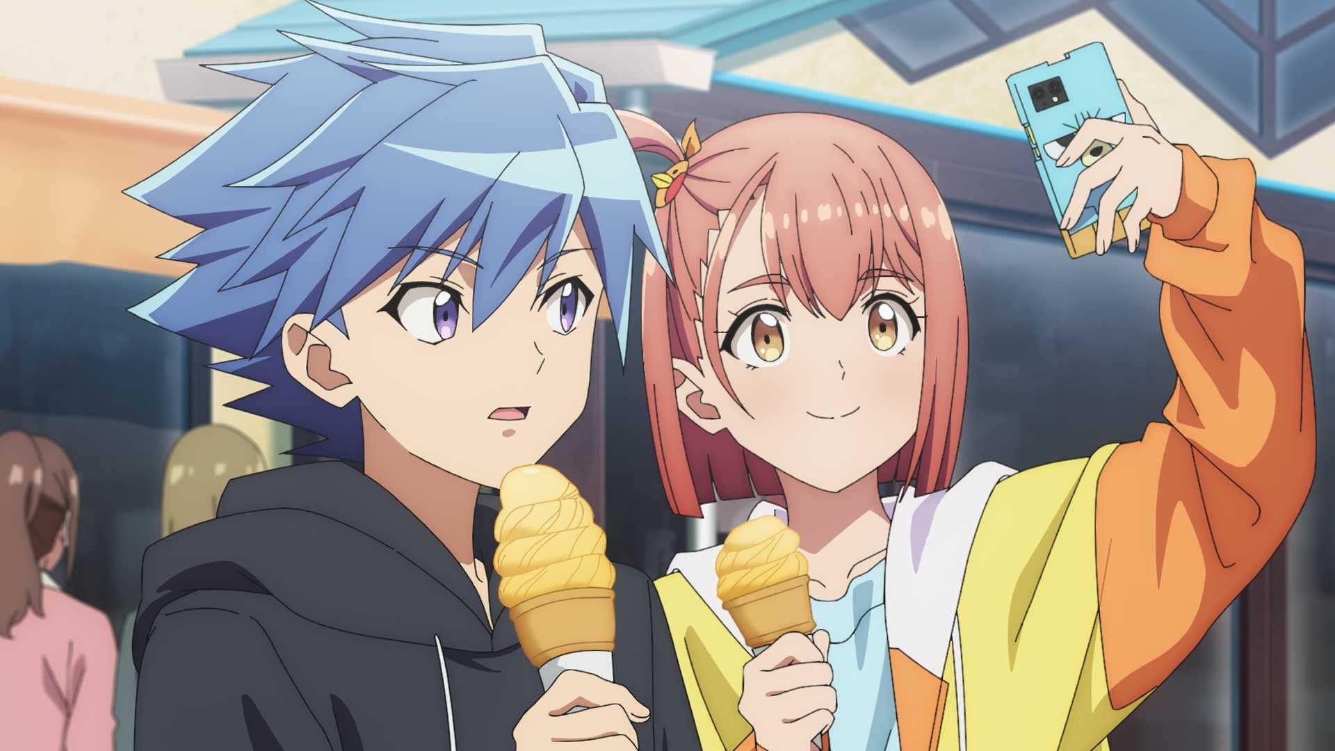 アイスを持つ二人のキャラクター