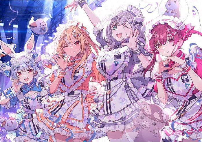 ホロライブ3期生アニメキャラ集合イラスト