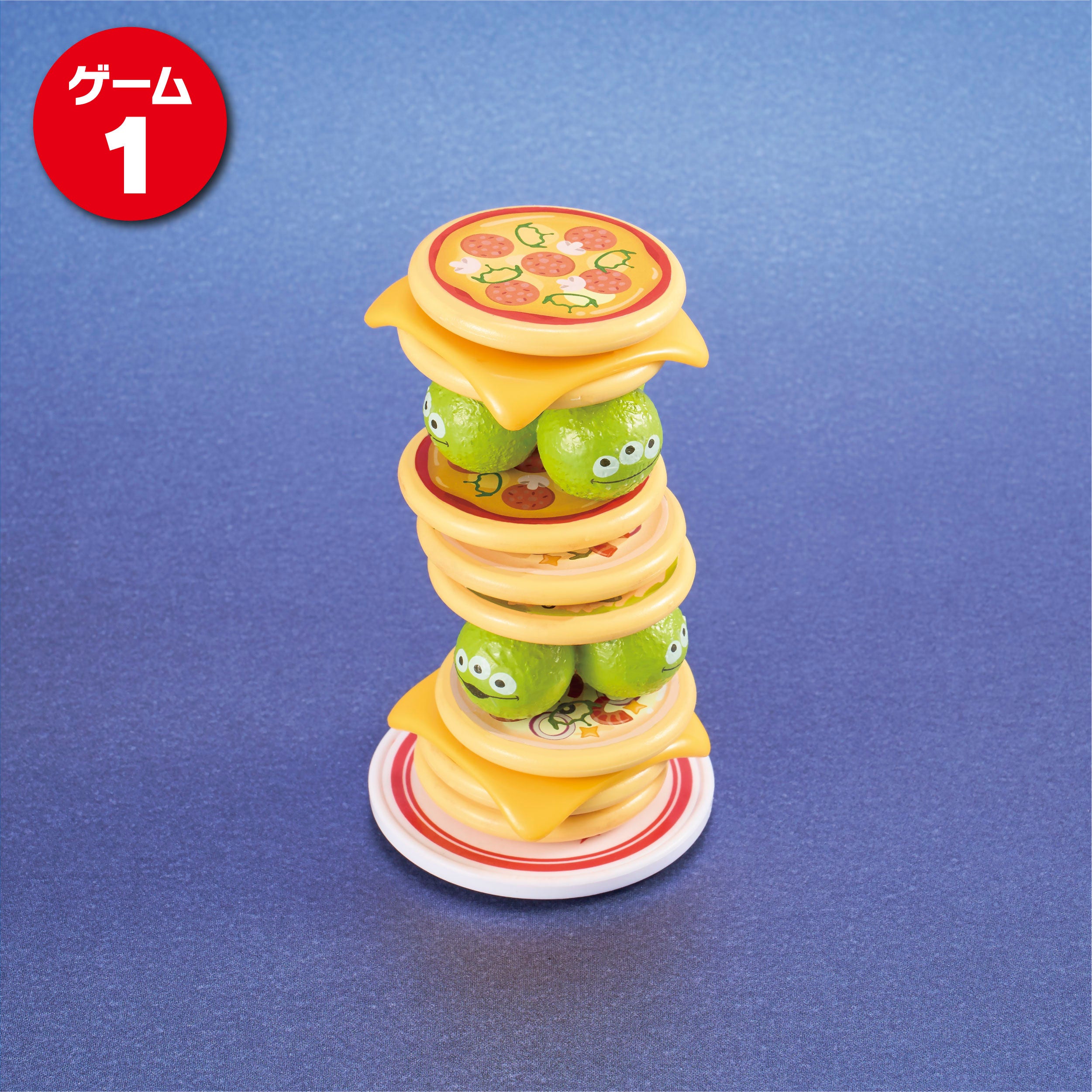 ゲーム1のピザタワーの完成例