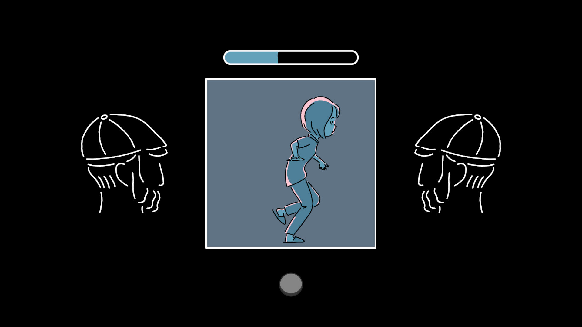 キャラクターが逃げるシーンと顔アイコン