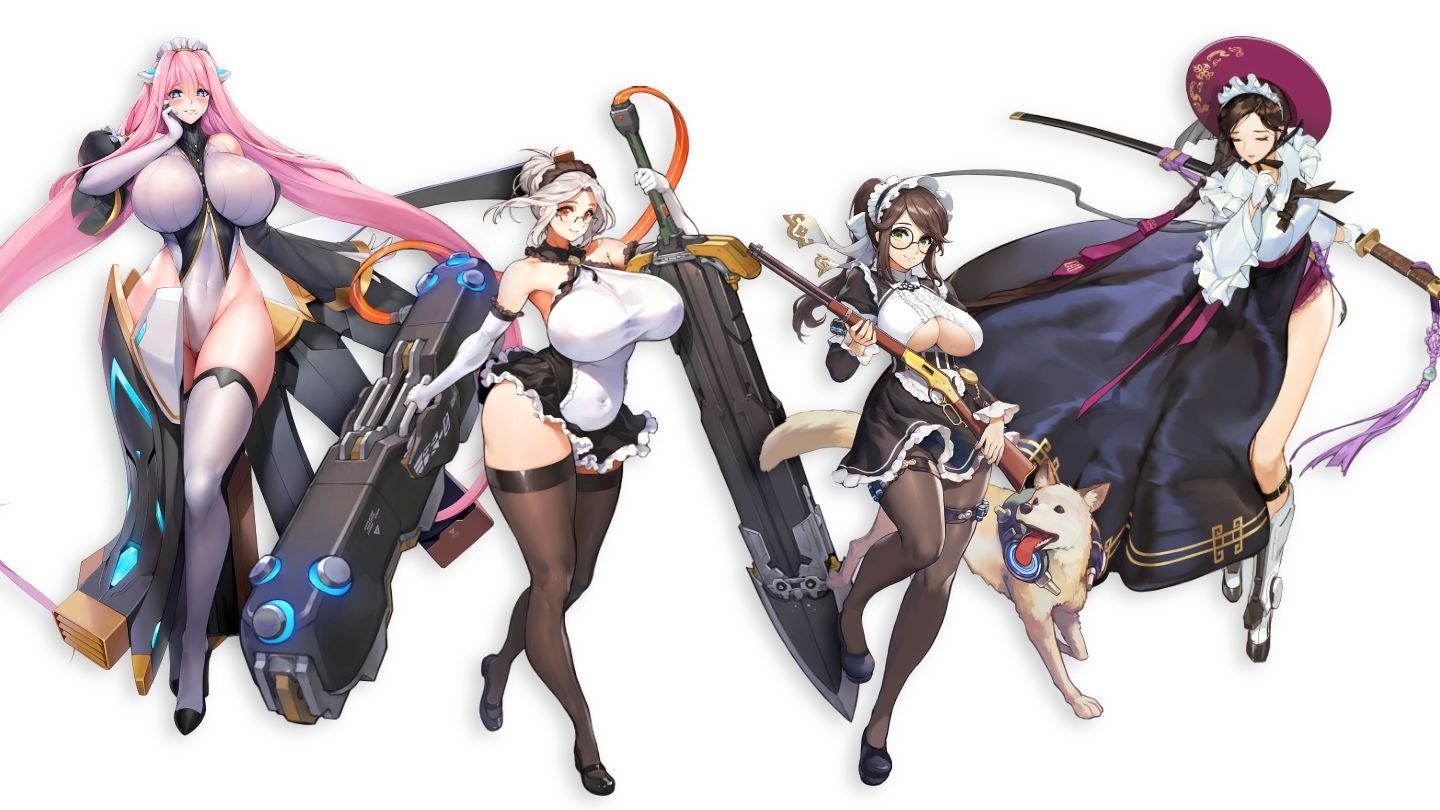 様々なコスチュームの女性キャラクター