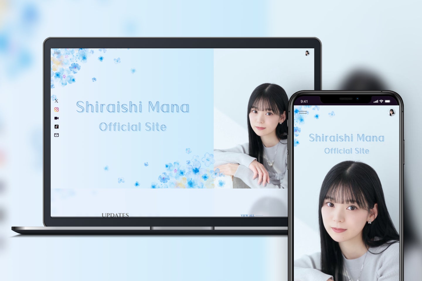 白石真菜の公式サイトのデザイン