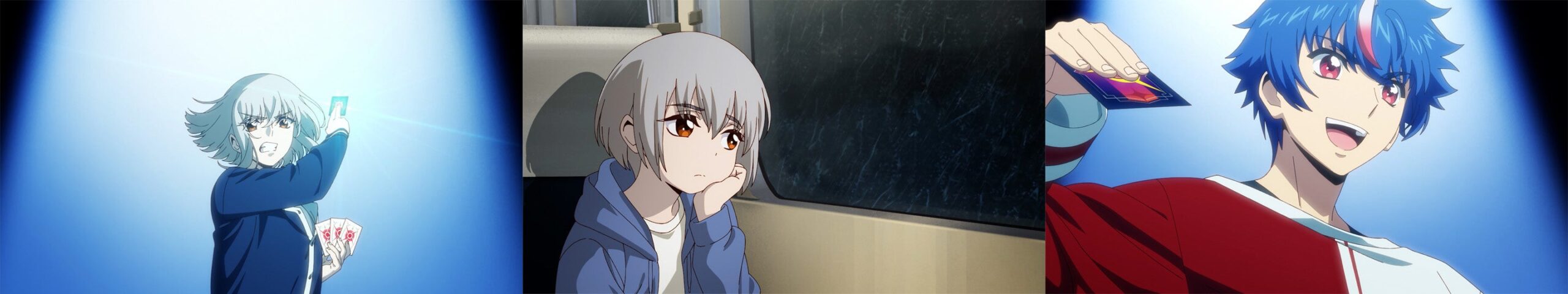 キャラクターがカードを持つシーン